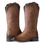 Rollda Women's Square Toe Mid Calf Cowboy Boots