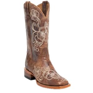 Women’s Embroidered Mid Calf Square Toe Cowboy Boots