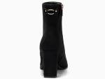 Coutgo Women's Black Square Toe Ankle Booties