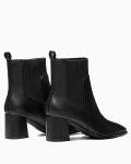 Coutgo Women's Black Square Toe Ankle Boots