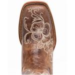 Women’s Embroidered Mid Calf Square Toe Cowboy Boots