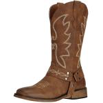Womens Brown Square Toe Cowgirl Boots US 8