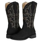 Women's Embroidered Square Toe Mid Calf Cowgirl Boots