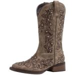 SheSole Women’s Rhinestone Square Toe Cowboy Boots