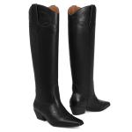 Comfitoria Black Square Toe Knee High Cowboy Boots