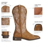 J's.o.l.e Women's Floral Square Toe Cowboy Boots