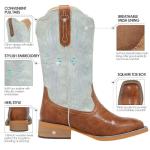 SheSole Women's Wide Square Toe Cowboy Boots Size 8