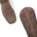 Embroidered Brown Cowgirl Square Toe Boots 8.5