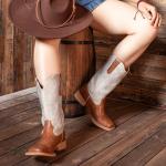SheSole Women's Wide Square Toe Cowboy Boots Size 8