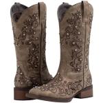 SheSole Women’s Rhinestone Square Toe Cowboy Boots