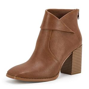 LAICIGO Women's Square Toe Ankle Boots with Heel