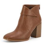 LAICIGO Women's Square Toe Ankle Boots with Heel