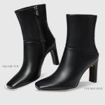 Women’s Square Toe Block Heel Ankle Booties