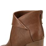 LAICIGO Women's Square Toe Ankle Boots with Heel