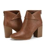 LAICIGO Women's Square Toe Ankle Boots with Heel
