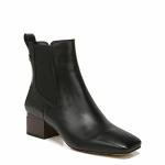 Franco Sarto Women's Black Leather Square Toe Booties