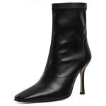 Phefarer Black Square Toe Ankle Boots for Women