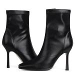 Phefarer Black Square Toe Ankle Boots for Women