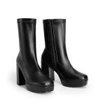 DREAM PAIRS Women's Black Square Toe Gogo Boots