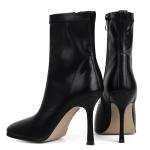 Phefarer Black Square Toe Ankle Boots for Women