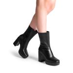 DREAM PAIRS Women's Black Square Toe Gogo Boots