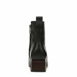 Franco Sarto Women's Black Leather Square Toe Booties