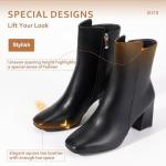 IDIFU Women's Ada Square Toe Ankle Boots