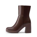 DREAM PAIRS Women's Chunky Square Toe Ankle Boots