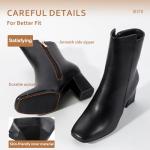 IDIFU Women's Ada Square Toe Ankle Boots