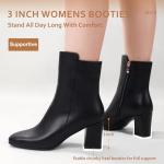 IDIFU Women's Ada Square Toe Ankle Boots