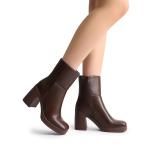 DREAM PAIRS Women's Chunky Square Toe Ankle Boots
