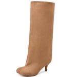 Vimitty Women's Wide Calf Square Toe Knee High Boots