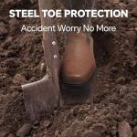 ANGRYRAM Waterproof Square Toe Cowboy Work Boots
