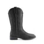 DREAM PAIRS Black Embroidered Square Toe Cowboy Boots