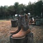 Men's Brown Square Toe Cowboy Boots
