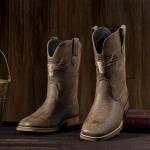 Men's Brown Square Toe Cowboy Boots - Vegan Leather