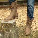 Men's Brown Square Toe Cowboy Boots - Vegan Leather