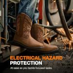 Men's Square Steel Toe Cowboy Work Boots