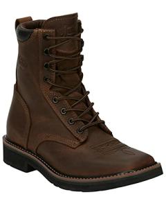 Justin Pulley 8" Men's Square Toe Work Boots