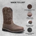 Men's NORTIV 8 Dark Brown Square Toe Boots