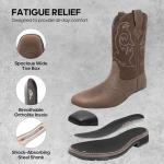 Men's NORTIV 8 Dark Brown Square Toe Boots