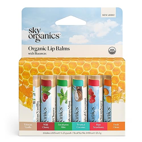 Sky Organics Organic Beeswax Lip Balm - 6 Flavors