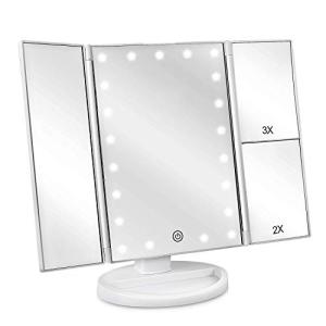 Lighted Tri-Fold Vanity Mirror with 21 LED Lights
