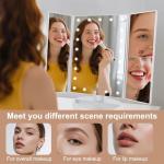Lighted Tri-Fold Vanity Mirror with 21 LED Lights