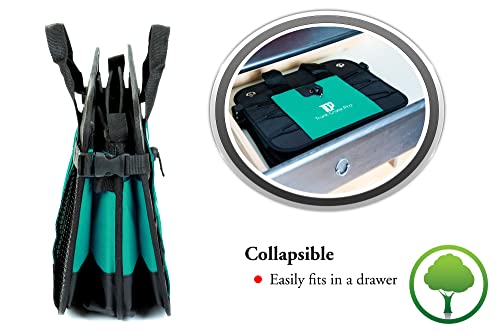 TrunkCratePro Trunk Organizer Premium Multi Movable Compartments Collapsible car organizer, trunk organizer for Car, Suv, Automotive, Trucks, gifts, Car Organizers (Regular, Cyan)23.6"L*14.6"W*12.5"H