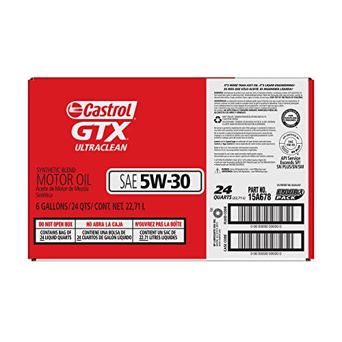 Castrol 60065 GTX 5W-30 Conventional Motor Oil - 6 Gallon, (Enviro-Pack)