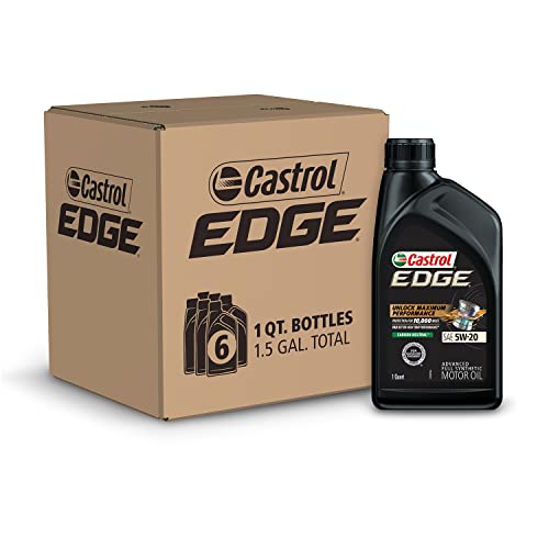 Castrol 06247 Edge 5W-20 Advanced Full Synthetic Motor Oil, 1 Quart, 6 Pack