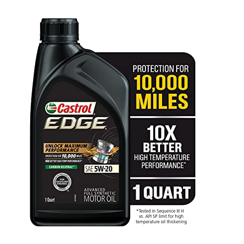 Castrol 06247 Edge 5W-20 Advanced Full Synthetic Motor Oil, 1 Quart, 6 Pack