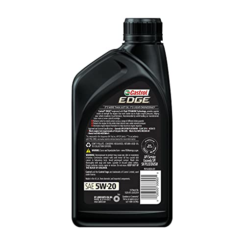 Castrol 06247 Edge 5W-20 Advanced Full Synthetic Motor Oil, 1 Quart, 6 Pack