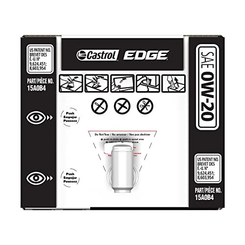 Castrol 60016 Edge 0W-20 Advanced Full Synthetic Motor Oil, 6 Gallon Enviro-Pack